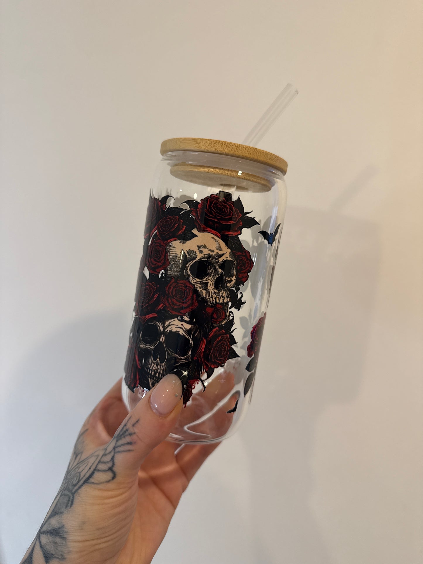 Skulls & Roses - 16oz Glass Tumbler