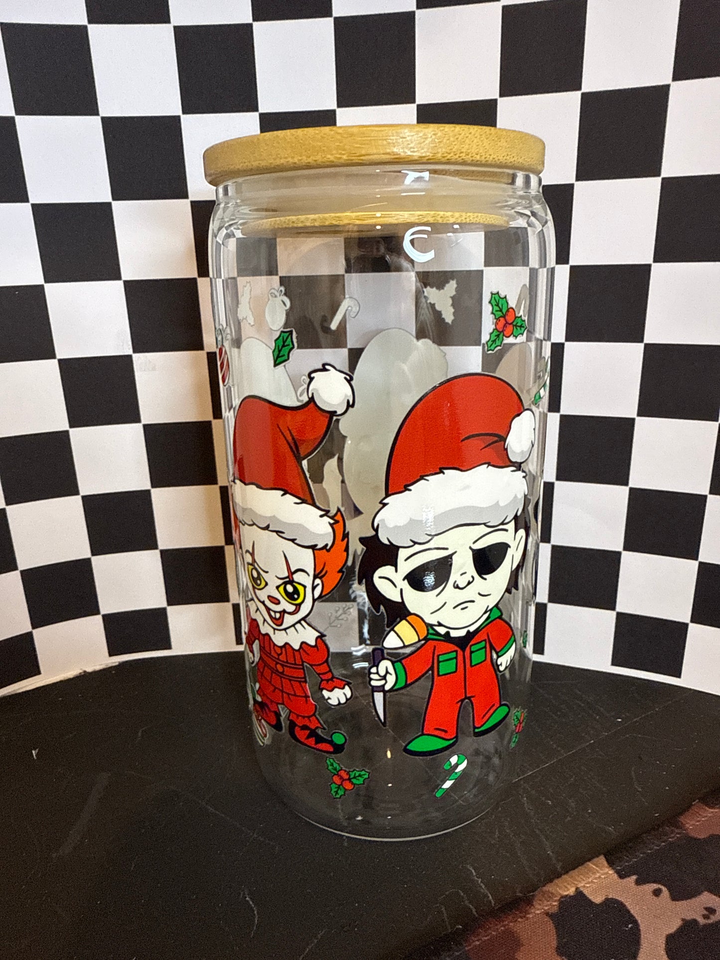 Xmas Horror - 16oz Glass Tumbler