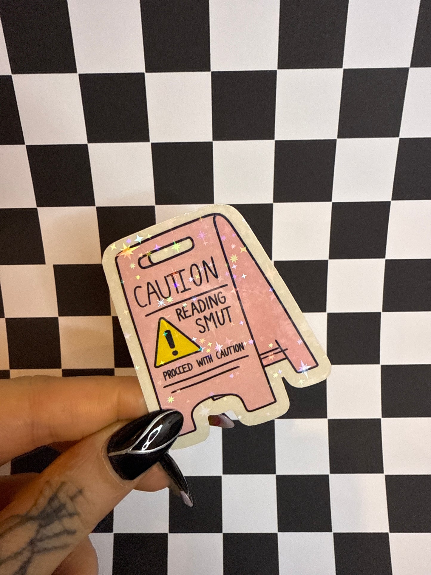 CAUTION reading smut - Sticker