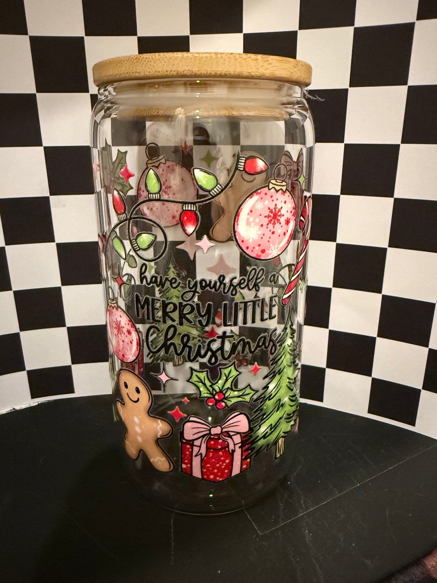 Merry Little Christmas - 16oz Glass Tumbler