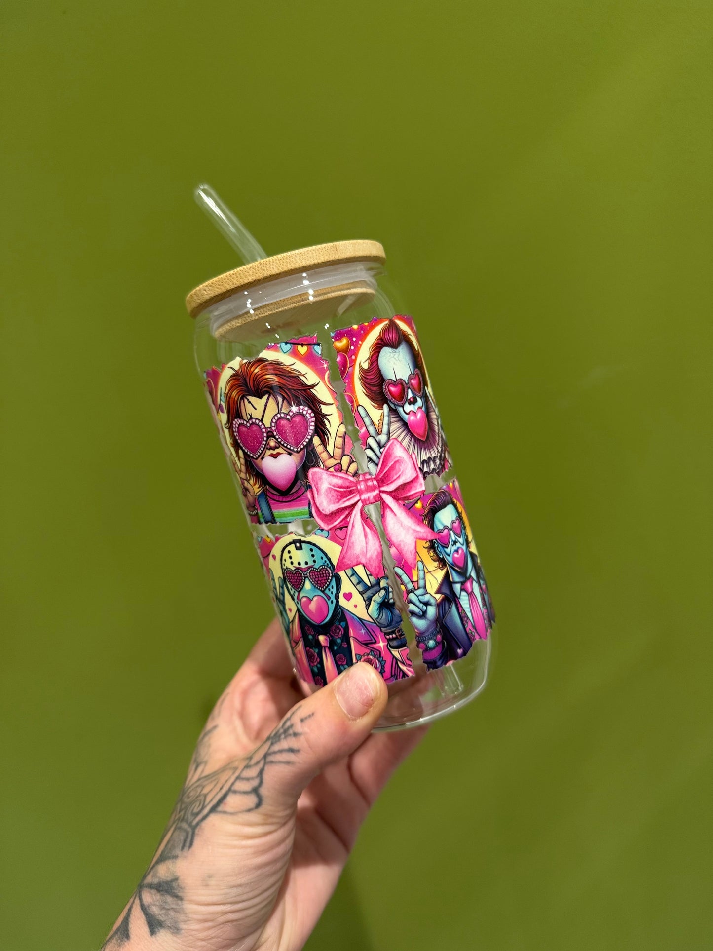 Girly Horror - 16oz Glass Tumbler