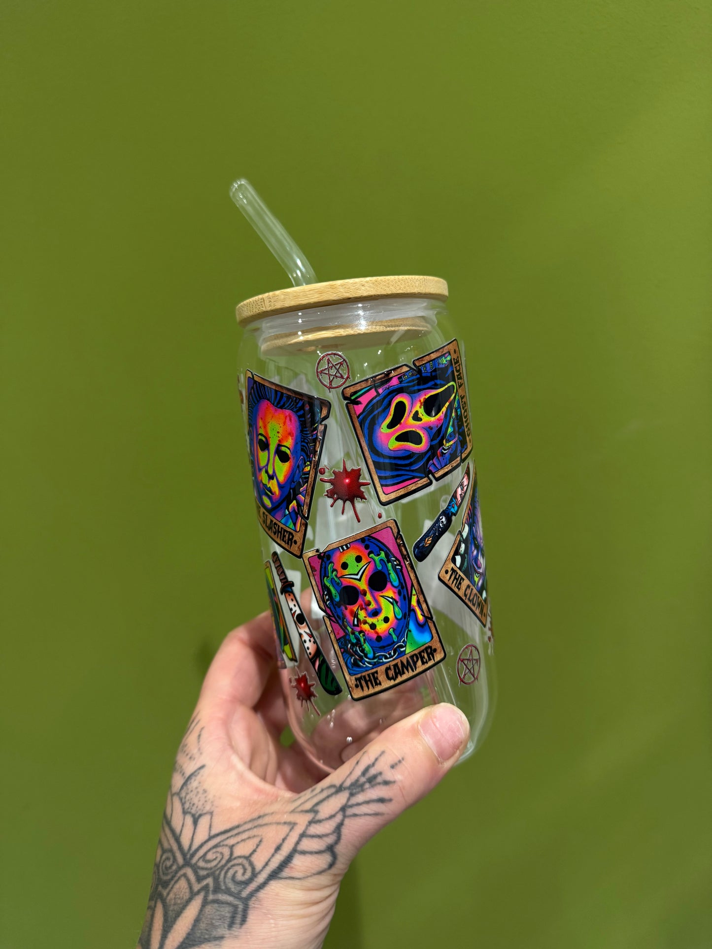 Neon Horror - 16oz Glass Tumbler