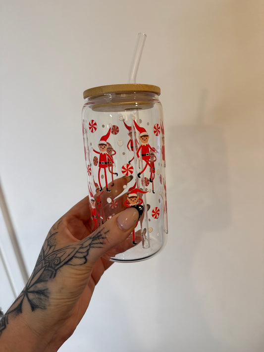Elf on the shelf  - 16oz Glass Tumbler