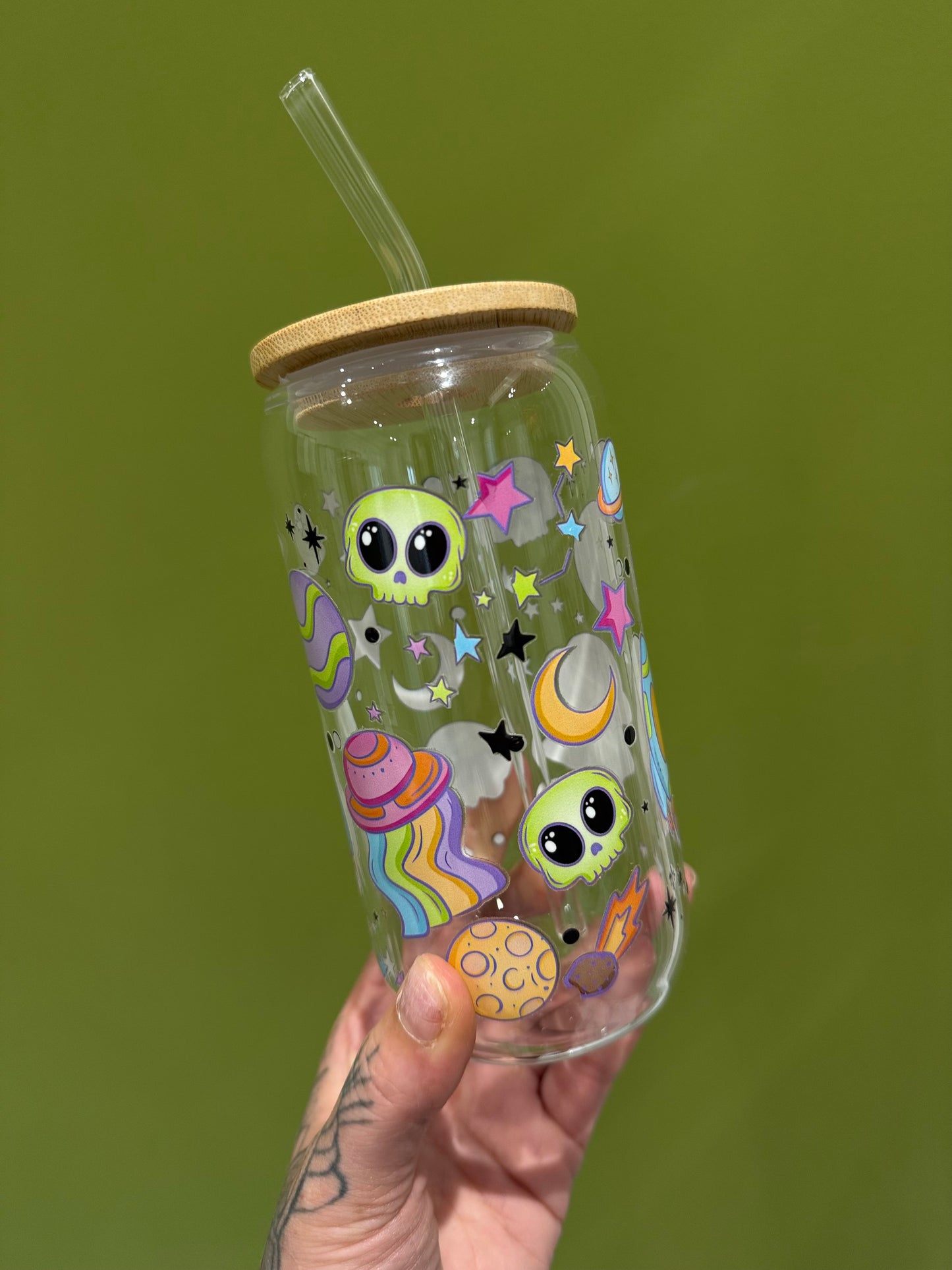 Space Vibez - 16oz Glass Tumbler