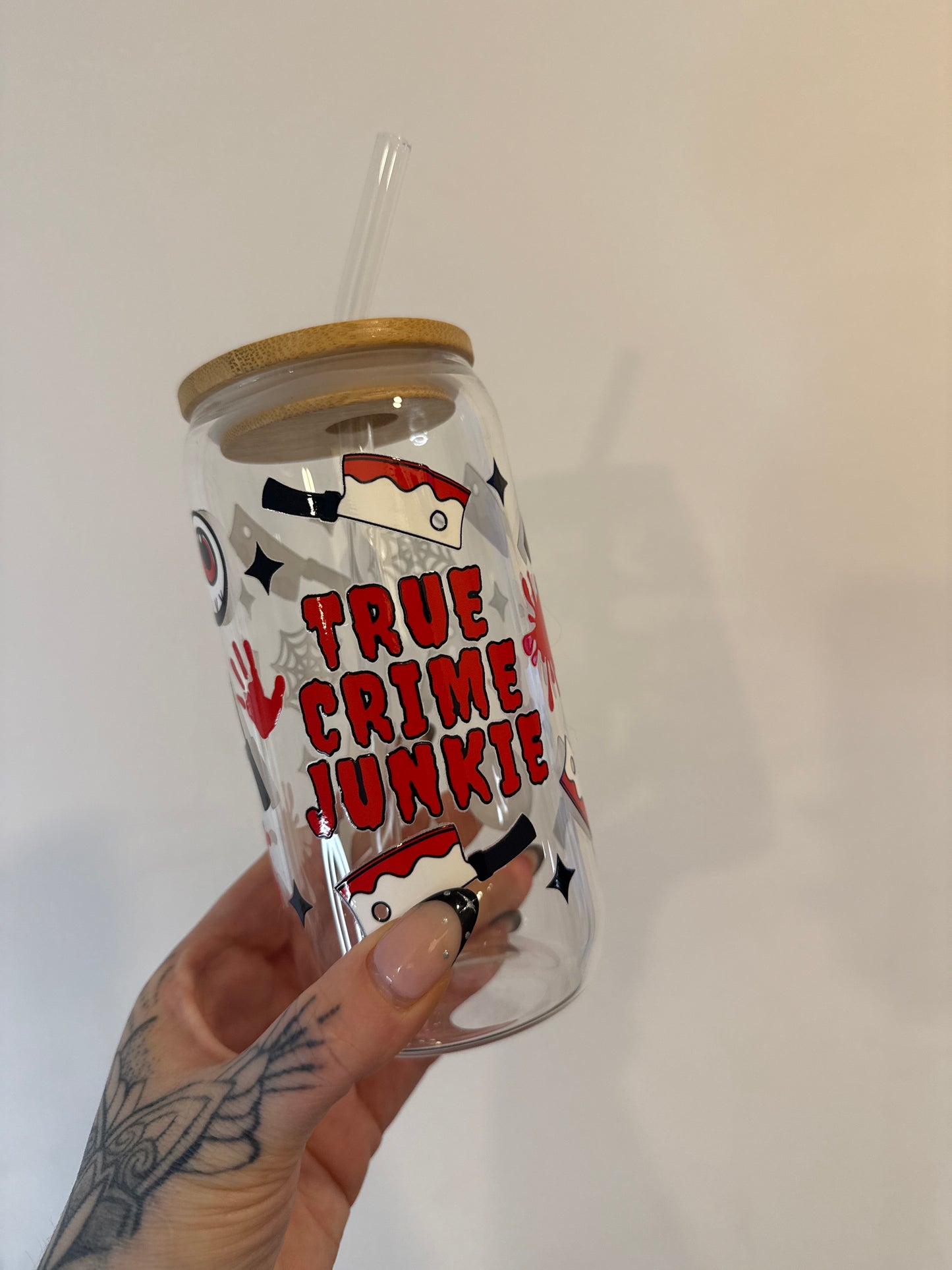 True Crime - 16oz Glass Tumbler