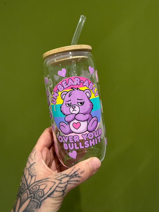 Over Your BS - 16oz Glass Tumbler