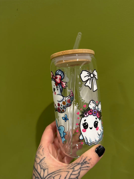 Cute Ghosts - 16oz Glass Tumbler