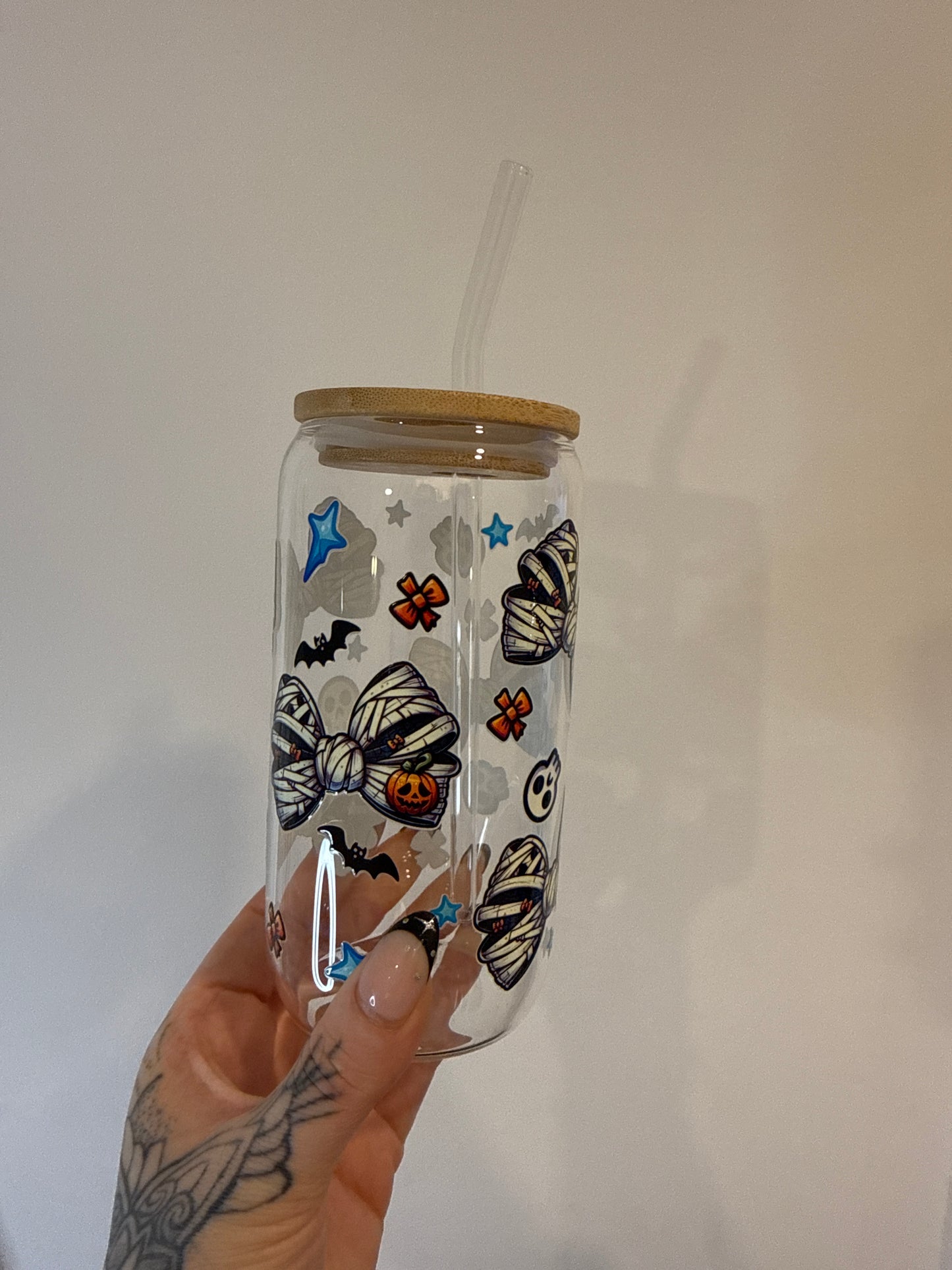 Spooky Bows - 16oz Glass Tumbler