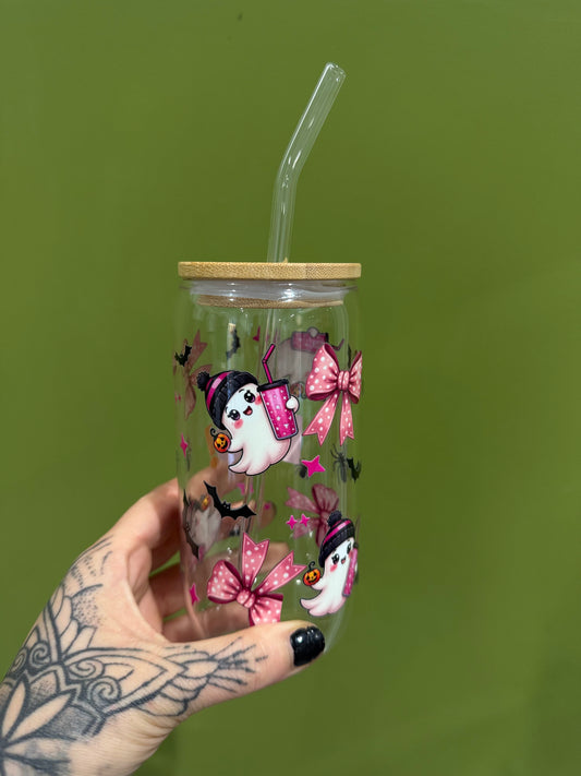 Ghosts & Bows - 16oz Glass Tumbler