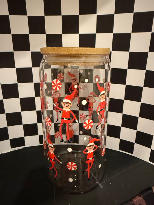 Elf on the shelf  - 16oz Glass Tumbler