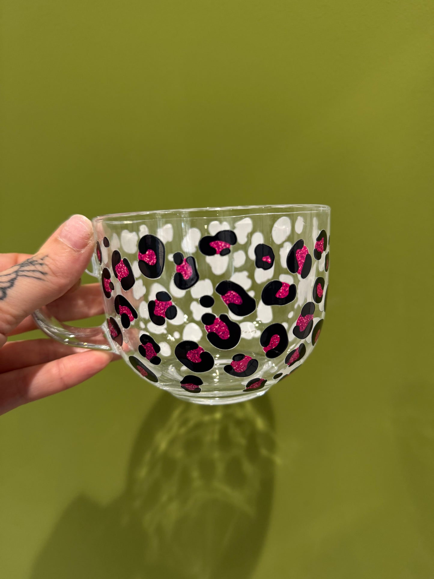 Pink Leopard - Glass Mug