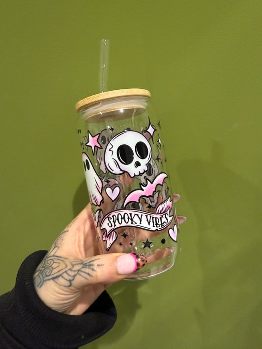 Spooky Vibes - 16oz Glass Tumbler