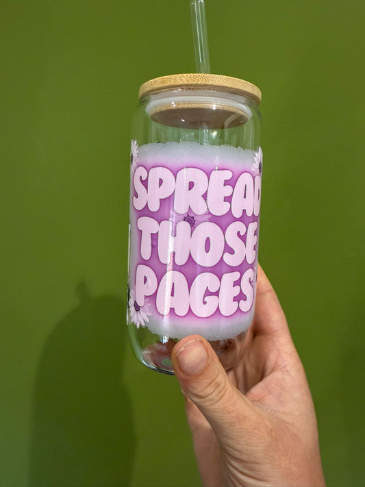 Spread Those Pages 16oz Glass Cup